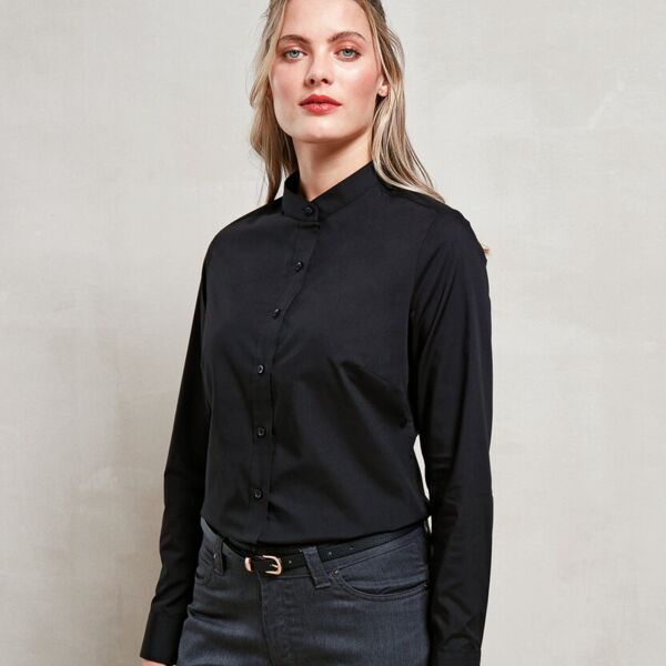 Women's banded collar 'grandad' shirt Thumbnail
